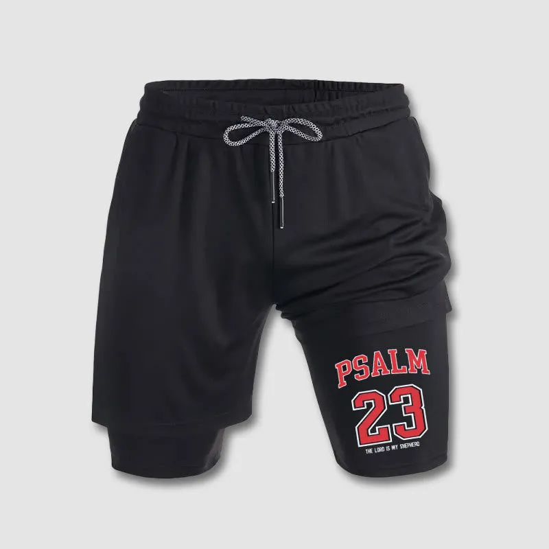 Christianartworkshop Psalm 23 Christian Performance Shorts sold by Christian Art Workshop product image thumbnail 4