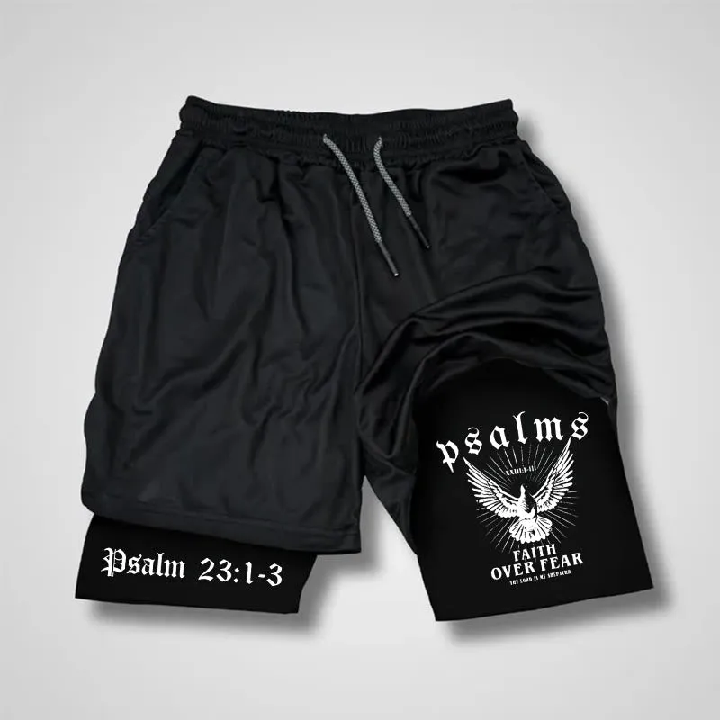 Christianartworkshop Faith Over Fear Christian Performance Shorts sold by Christian Art Workshop