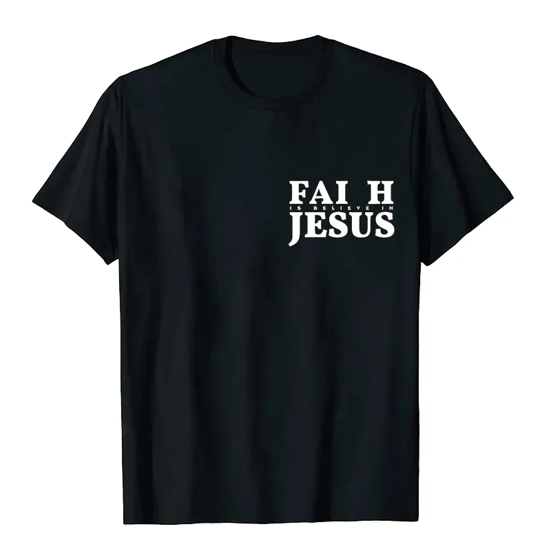 Christianartworkshop Faith Is Believe In Jesus with Matthew 6:6 Unisex T-shirt sold by Christian Art Workshop product image thumbnail 2