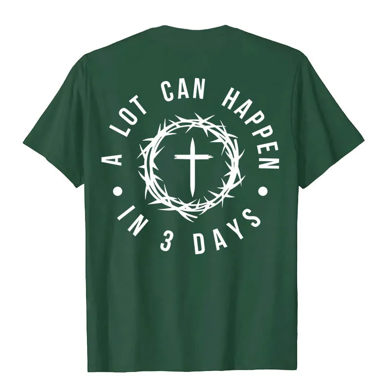 Christianartworkshop A Lot Can Happen In 3 Days Thorn Crown Cross Unisex T-shirt sold by Christian Art Workshop