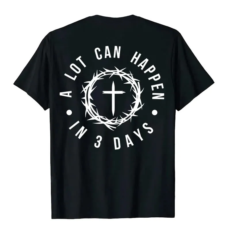 Christianartworkshop A Lot Can Happen In 3 Days Thorn Crown Cross Unisex T-shirt sold by Christian Art Workshop product image thumbnail 5
