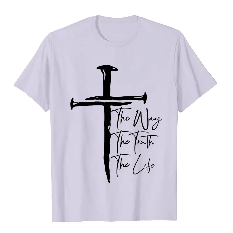 Christianartworkshop Faith - Based Black Cross The Way The Truth The Life Unisex T-shirt sold by Christian Art Workshop