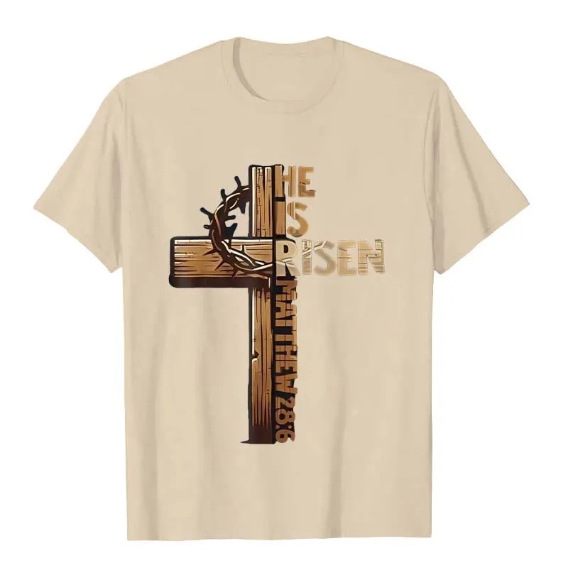 Christianartworkshop He Is Risen Cross & Crown of Thorns Unisex T-shirt sold by Christian Art Workshop