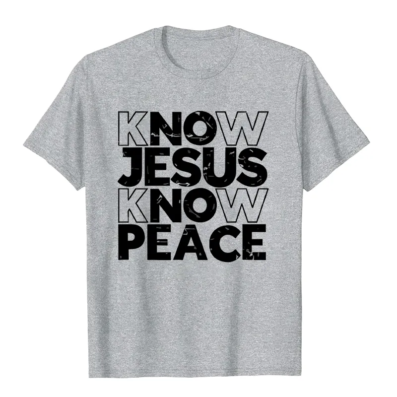 Christianartworkshop Minimalist Know Jesus Know Peace Typography Unisex T-shirt sold by Christian Art Workshop