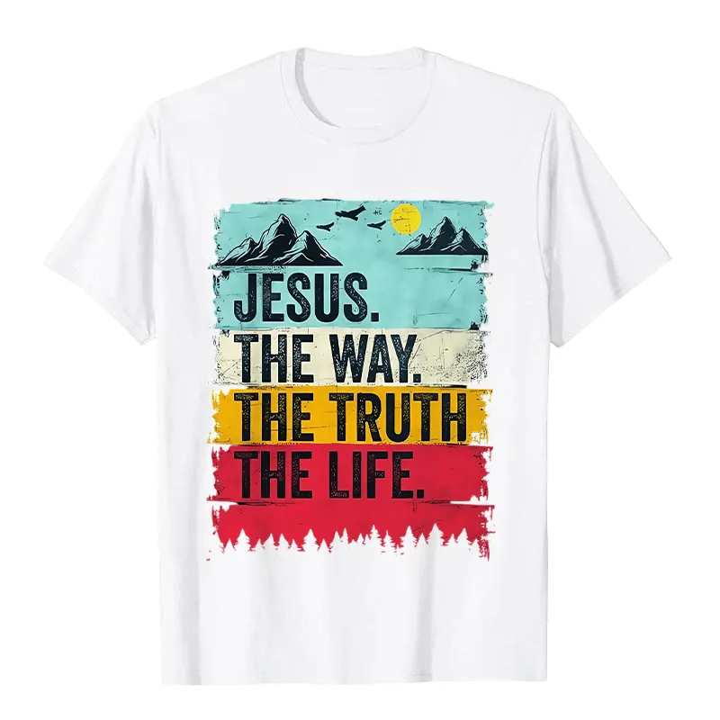 Christianartworkshop Jesus The Way The Truth The Life Unisex T-shirt sold by Christian Art Workshop product image thumbnail 4
