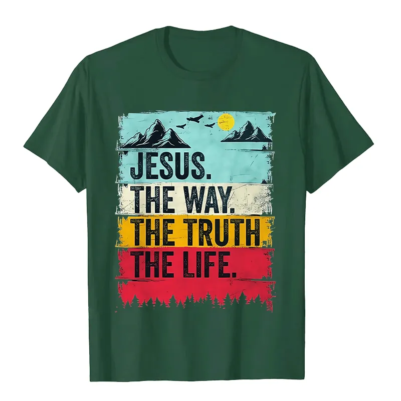 Christianartworkshop Jesus The Way The Truth The Life Unisex T-shirt sold by Christian Art Workshop product image thumbnail 3