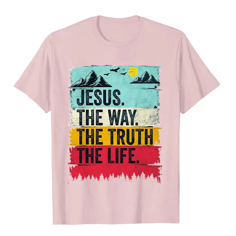 Christianartworkshop Jesus The Way The Truth The Life Unisex T-shirt sold by Christian Art Workshop product image thumbnail 5