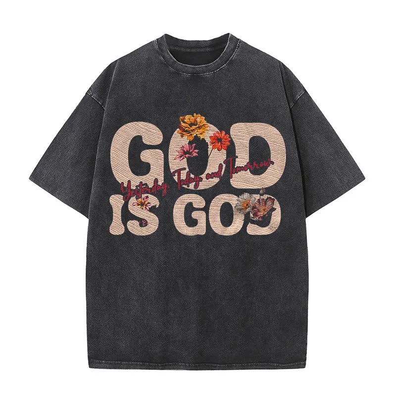 Christianartworkshop God Is God Unisex Washed T-shirt sold by Christian Art Workshop