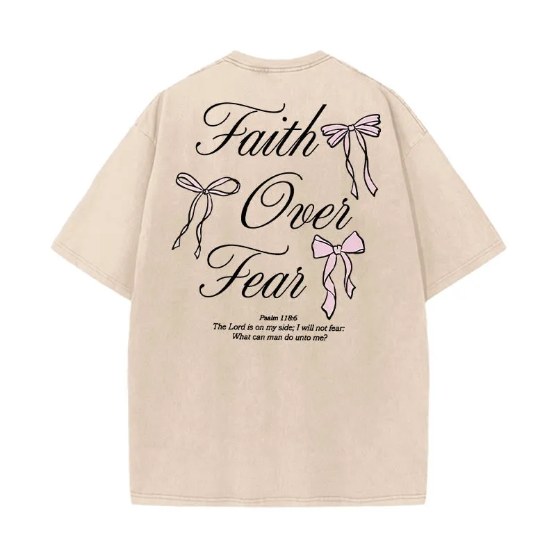 Christianartworkshop Faith Over Fear Unisex Washed T-Shirt sold by Christian Art Workshop product image thumbnail 5