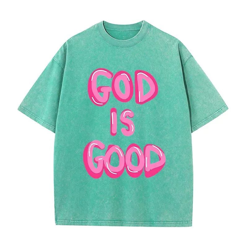 Christianartworkshop God Is Good Unisex Washed T-Shirt sold by Christian Art Workshop product image thumbnail 3