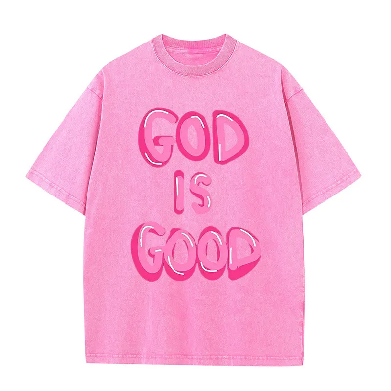 Christianartworkshop God Is Good Unisex Washed T-Shirt sold by Christian Art Workshop product image thumbnail 5