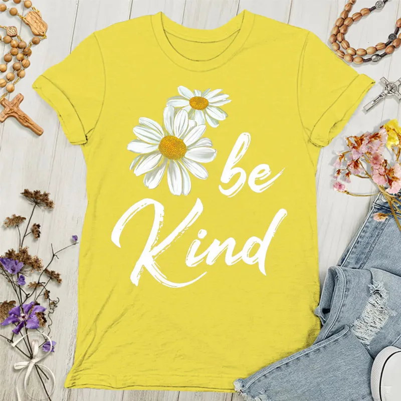 Christianartworkshop Be Kind Daisy Women's T-shirt: Sharing God's Grace with Kindness sold by Christian Art Workshop
