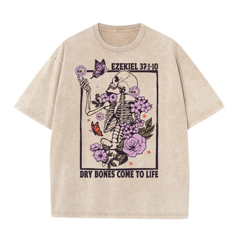 Christianartworkshop Dry Bones Come To Life Unisex Washed T-shirt sold by Christian Art Workshop