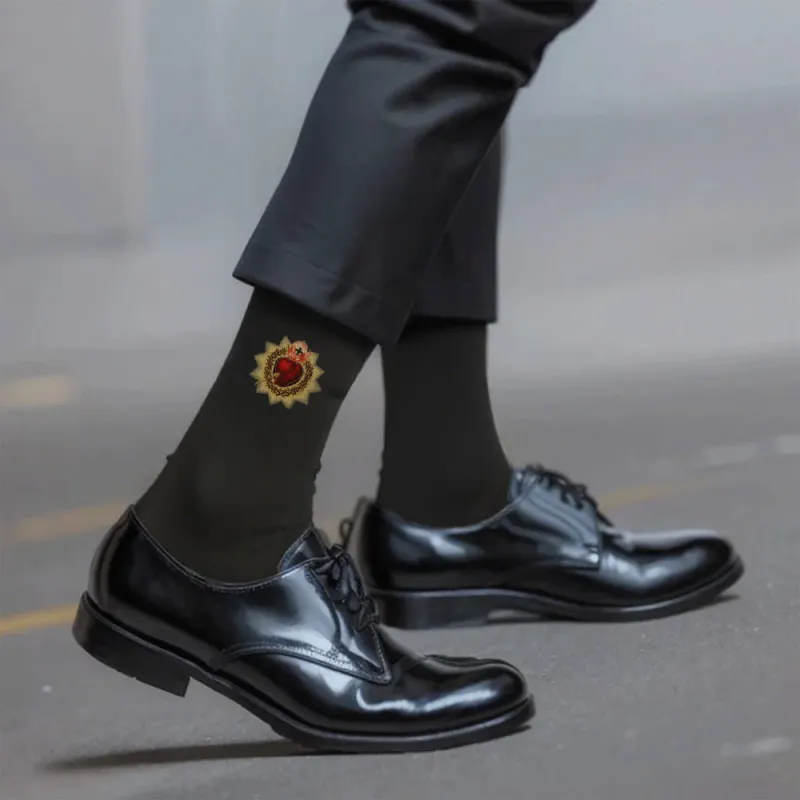 Christianartworkshop Divine Love Sacred Heart of Jesus Crew Socks: Walk in Devotion sold by Christian Art Workshop