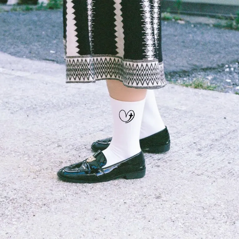 Christianartworkshop Faith-Inspired Heart & Cross Socks: A Gentle Reminder of God's Love sold by Christian Art Workshop