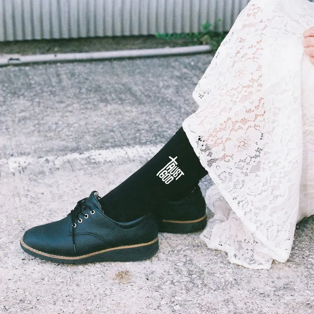 Christianartworkshop Trust God Cross-Design Faith Crew Socks: Walk Boldly with Christ sold by Christian Art Workshop product image thumbnail 4