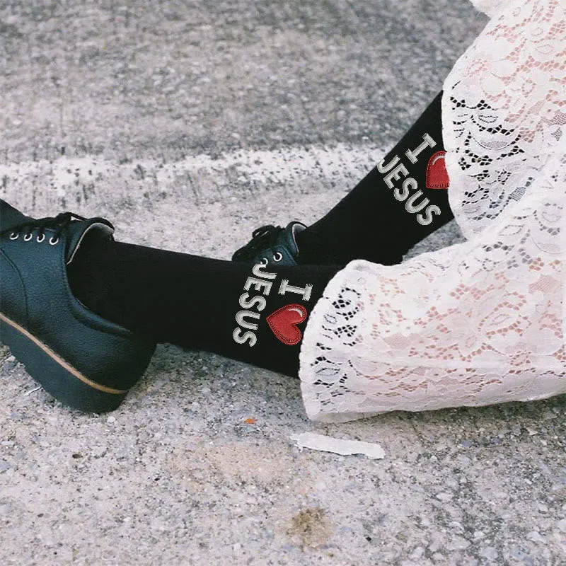 Christianartworkshop Classic I Love Jesus Socks Perfect for True Devotion sold by Christian Art Workshop product image thumbnail 4