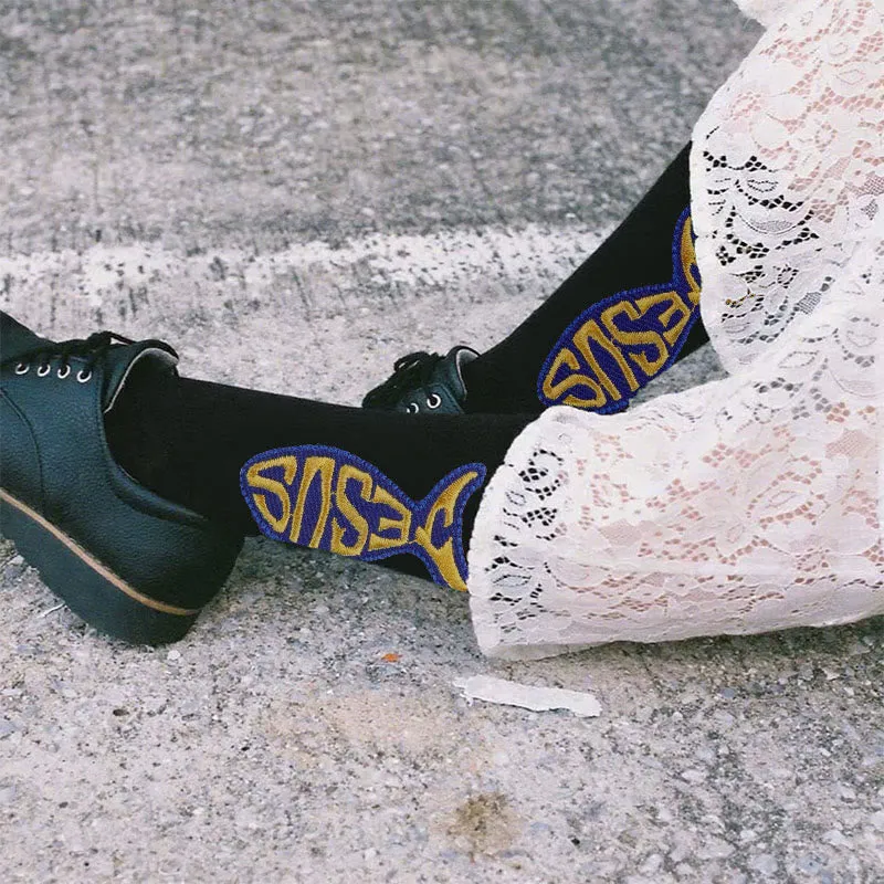 Christianartworkshop Jesus Fish Icon Socks Expressing Hope and Devotion sold by Christian Art Workshop product image thumbnail 4