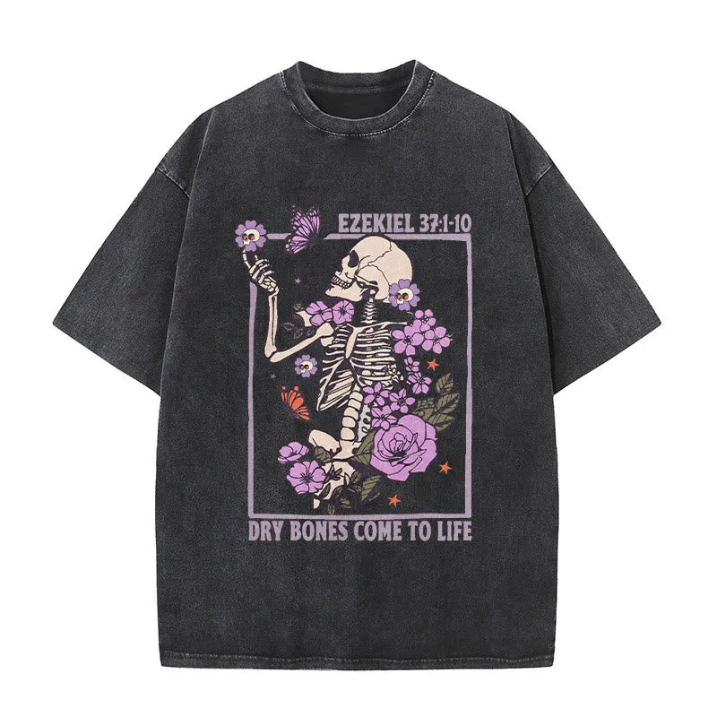 Christianartworkshop Vintage Dry Bones Come To Life Unisex Washed T-Shirt sold by Christian Art Workshop