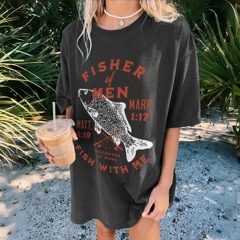 Christianartworkshop Followers of Jesus Fisher of Men Unisex Washed T-Shirt sold by Christian Art Workshop product image thumbnail 4