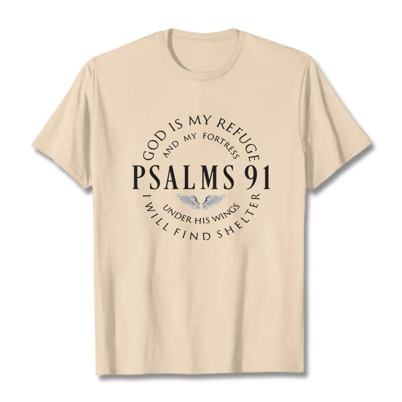 Christianartworkshop Psalm 91 God Is My Refuge Unisex T-shirt sold by Christian Art Workshop