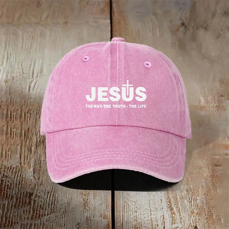 Christianartworkshop Minimalist Jesus The Way The Truth The Life Statement Baseball Cap sold by Christian Art Workshop product image thumbnail 4
