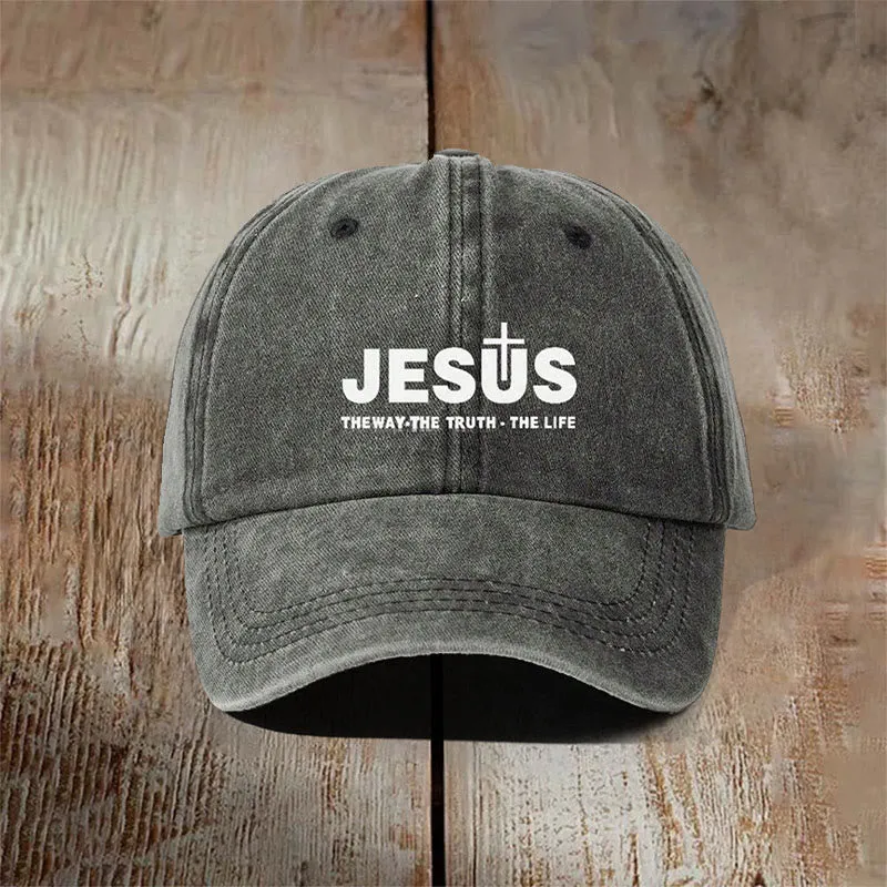 Christianartworkshop Minimalist Jesus The Way The Truth The Life Statement Baseball Cap sold by Christian Art Workshop