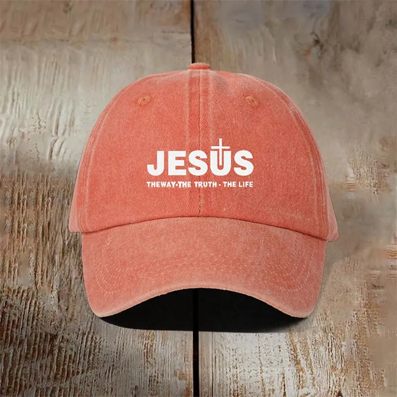 Christianartworkshop Minimalist Jesus The Way The Truth The Life Statement Baseball Cap sold by Christian Art Workshop product image thumbnail 5