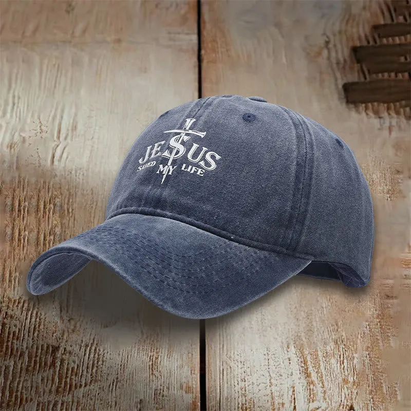 Christianartworkshop Jesus Saved My Life Statement Baseball Cap: Saved by Grace sold by Christian Art Workshop product image thumbnail 4