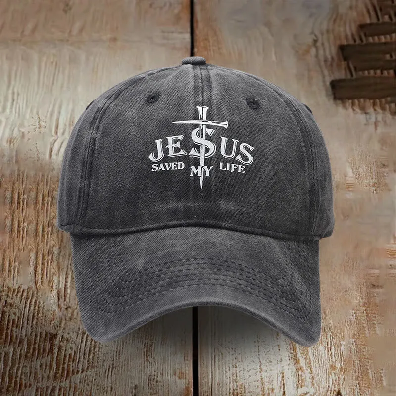 Christianartworkshop Jesus Saved My Life Statement Baseball Cap: Saved by Grace sold by Christian Art Workshop product image thumbnail 5