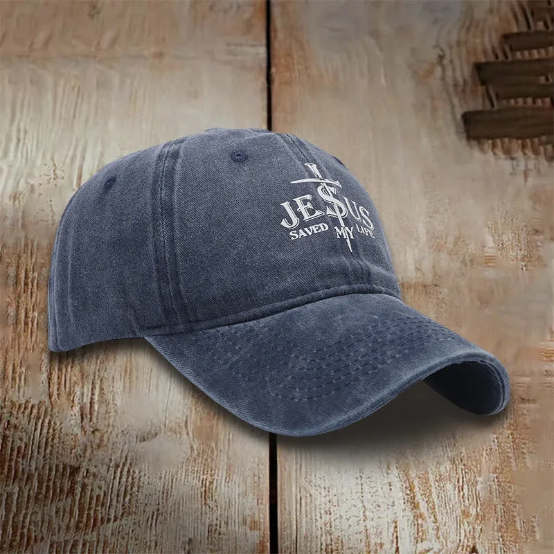 Christianartworkshop Jesus Saved My Life Statement Baseball Cap: Saved by Grace sold by Christian Art Workshop product image thumbnail 3