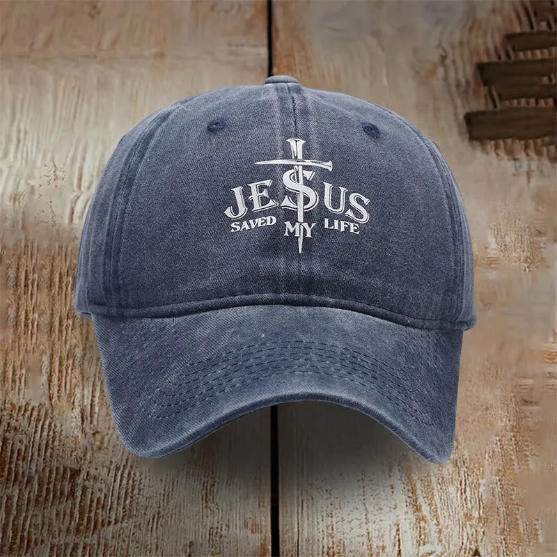 Christianartworkshop Jesus Saved My Life Statement Baseball Cap: Saved by Grace sold by Christian Art Workshop