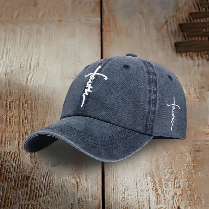 Christianartworkshop Minimalist Faith Cross Baseball Cap: Casual Style with a Powerful Message sold by Christian Art Workshop product image thumbnail 3