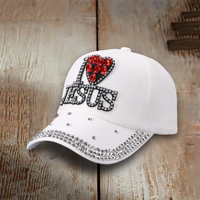 Christianartworkshop I Love Jesus Baseball Cap for Devoted Hearts: Radiate Love for Christ sold by Christian Art Workshop product image thumbnail 5