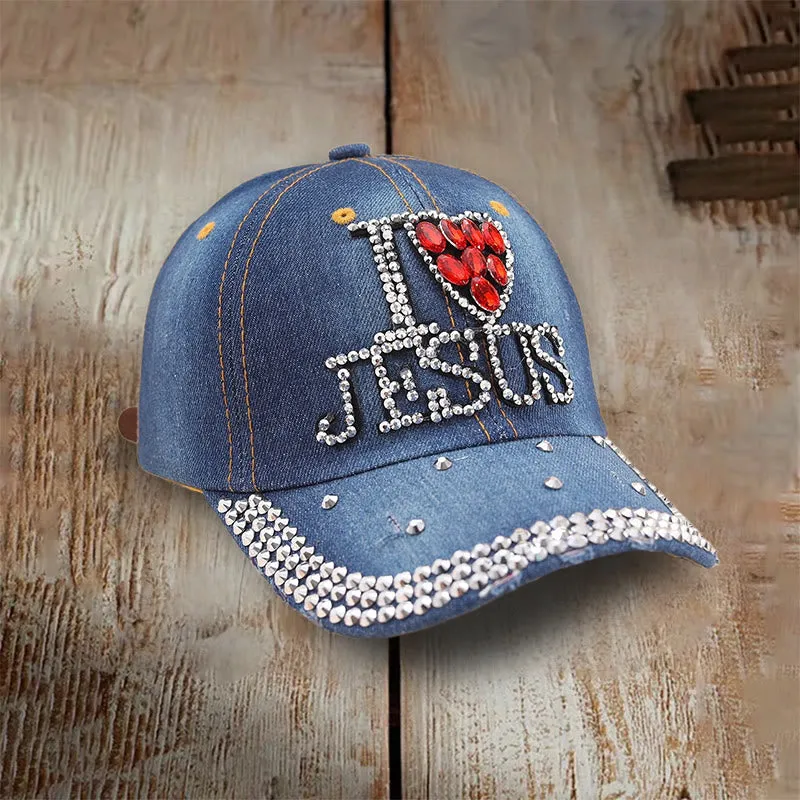Christianartworkshop I Love Jesus Baseball Cap for Devoted Hearts: Radiate Love for Christ sold by Christian Art Workshop product image thumbnail 3
