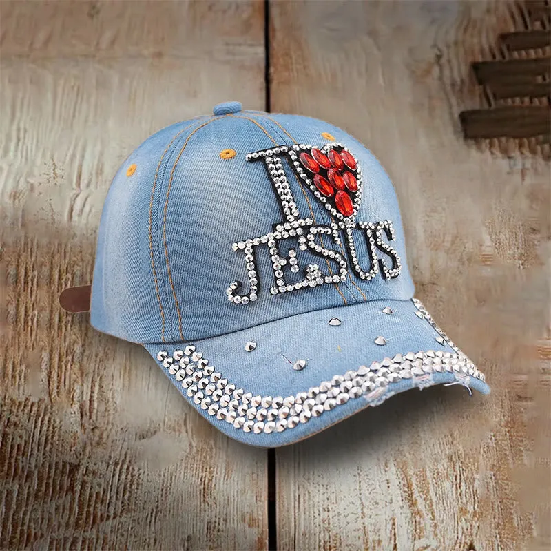 Christianartworkshop I Love Jesus Baseball Cap for Devoted Hearts: Radiate Love for Christ sold by Christian Art Workshop