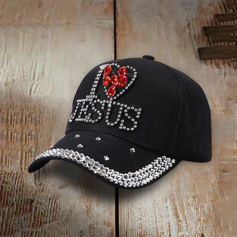 Christianartworkshop I Love Jesus Baseball Cap for Devoted Hearts: Radiate Love for Christ sold by Christian Art Workshop product image thumbnail 4
