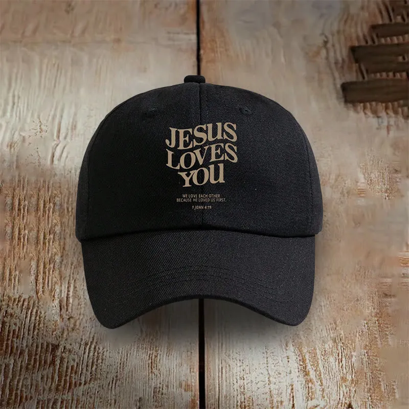 Christianartworkshop Faith-Filled Jesus Loves You Baseball Cap: Wear the Message of His Love sold by Christian Art Workshop product image thumbnail 5