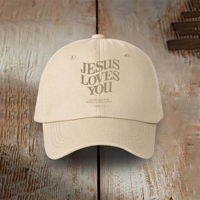 Christianartworkshop Faith-Filled Jesus Loves You Baseball Cap: Wear the Message of His Love sold by Christian Art Workshop product image thumbnail 2
