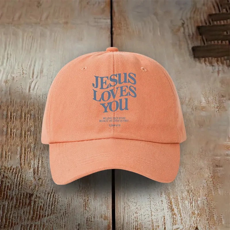 Christianartworkshop Faith-Filled Jesus Loves You Baseball Cap: Wear the Message of His Love sold by Christian Art Workshop product image thumbnail 3