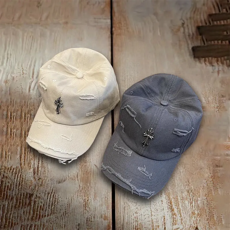 Christianartworkshop Distressed Cross Baseball Cap for Believers in Style sold by Christian Art Workshop product image thumbnail 3