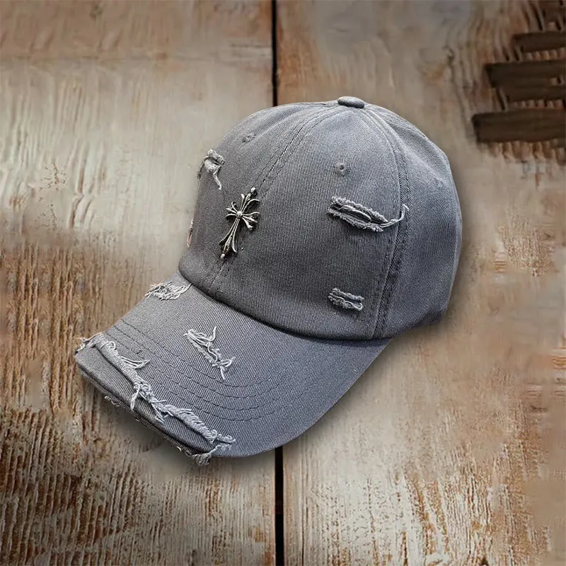 Christianartworkshop Distressed Cross Baseball Cap for Believers in Style sold by Christian Art Workshop product image thumbnail 5