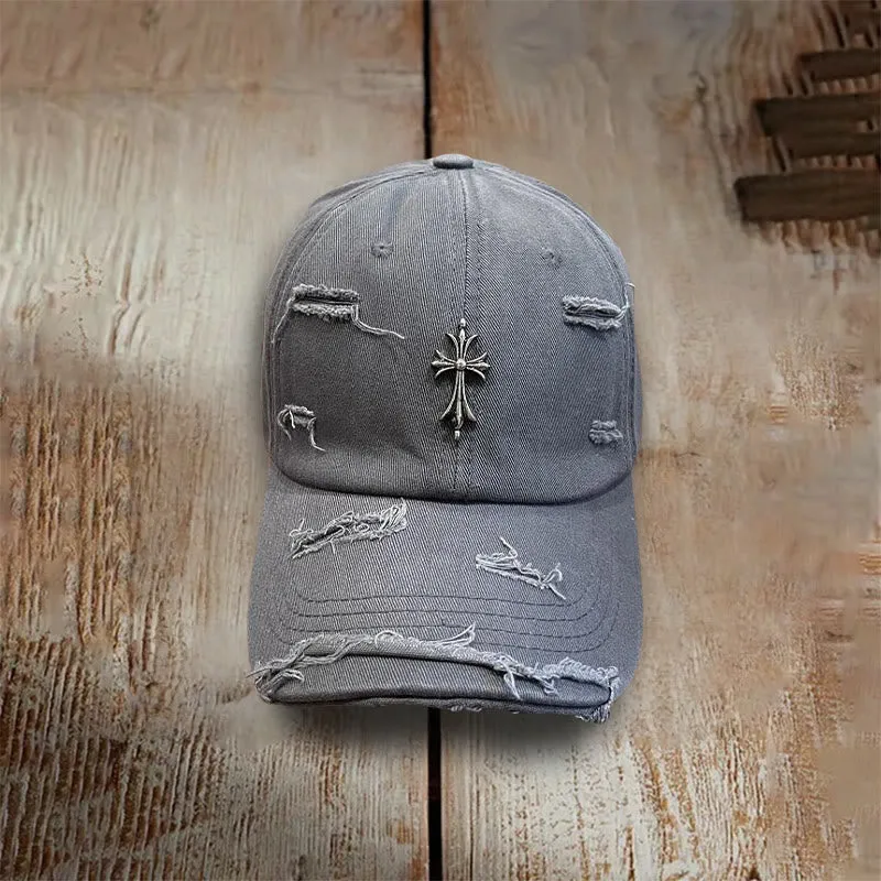 Christianartworkshop Distressed Cross Baseball Cap for Believers in Style sold by Christian Art Workshop product image thumbnail 4