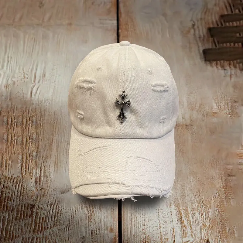 Christianartworkshop Distressed Cross Baseball Cap for Believers in Style sold by Christian Art Workshop product image thumbnail 2