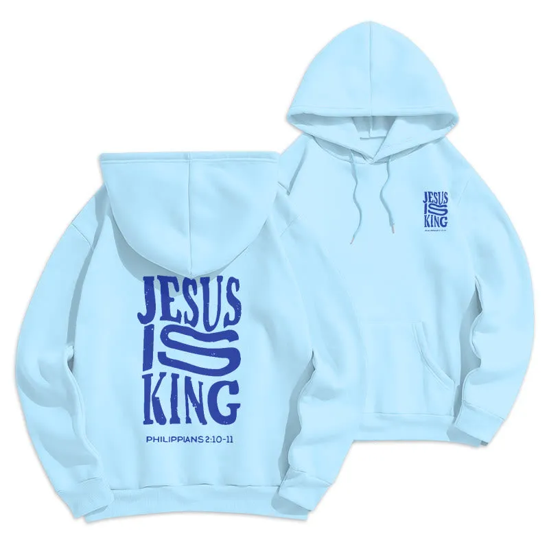 Christianartworkshop Bold Street Style Jesus Is King Bold Fleece Lined Polyester Hoodie sold by Christian Art Workshop product image thumbnail 3