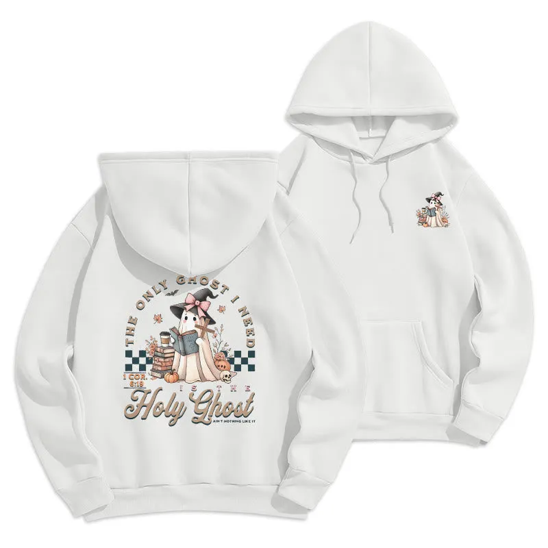 Christianartworkshop Holy Ghost Witchy Chic Fleece Lined Polyester Hoodie sold by Christian Art Workshop product image thumbnail 3