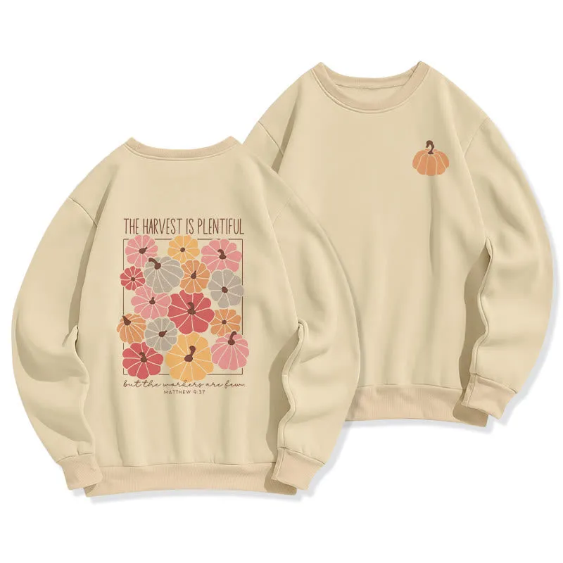 Christianartworkshop Harvest Grace in Every Pumpkin Fleece Lined Polyester Sweatshirt sold by Christian Art Workshop product image thumbnail 4