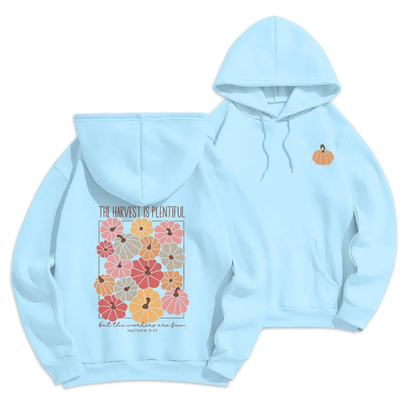 Christianartworkshop Harvest Grace in Every Pumpkin Fleece Lined Polyester Hoodie sold by Christian Art Workshop product image thumbnail 4