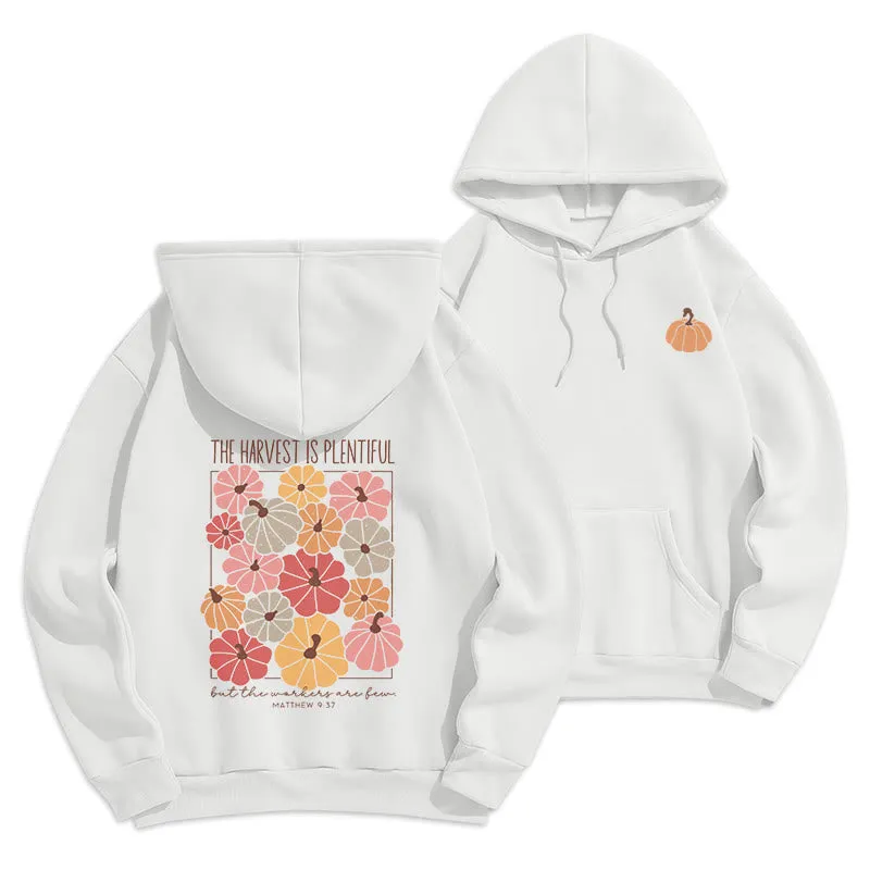 Christianartworkshop Harvest Grace in Every Pumpkin Fleece Lined Polyester Hoodie sold by Christian Art Workshop