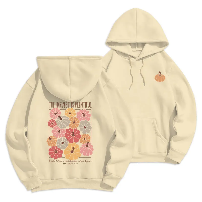 Christianartworkshop Harvest Grace in Every Pumpkin Fleece Lined Polyester Hoodie sold by Christian Art Workshop product image thumbnail 5